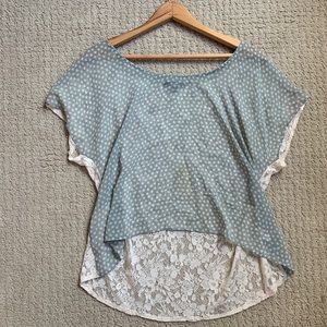 Soprano sheer aqua and lace blouse